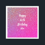 Happy 16th Birthday roze Rose Gold Glitter Name Servet<br><div class="desc">Ontworpen met een sjabloon voor het 'Happy 16th Birthday'-bericht en de naam die u kunt aanpassen in de gouden kleurenachtergrond van het glittery roos!</div>