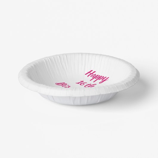 Happy 16th Birthday roze White Custom Name Girly Papieren Kommen (Gebogen)