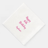 Happy 16th Birthday Roze Wit Zestiende 2025 Servet (Hoek)