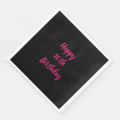 Happy 16th Birthday roze zwarte aangepaste kleur 2 Servet (Hoek)