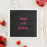 Happy 16th Birthday roze zwarte aangepaste kleur 2 Servet<br><div class="desc">Ontworpen met tekst sjabloon voor het "Happy 16th Birthday"-bericht dat u kunt aanpassen! U kunt ook de achtergrondkleur wijzigen zoals u wilt.</div>