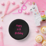Happy 16th Birthday roze zwarte aangepaste kleuren Papieren Kommen<br><div class="desc">Ontworpen met tekst sjabloon voor het "Happy 16th Birthday"-bericht dat u kunt aanpassen! U kunt ook de achtergrondkleur wijzigen zoals u wilt.</div>