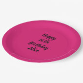 Happy 16th Birthday roze zwarte aangepaste naam me Papieren Bordje (Gekanteld)