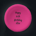 Happy 16th Birthday roze zwarte aangepaste naam me Papieren Kommen<br><div class="desc">Ontworpen met tekst sjabloon voor "Happy 16th Birthday"-bericht en naam die u kunt aanpassen! U kunt ook de achtergrondkleur wijzigen zoals u wilt.</div>