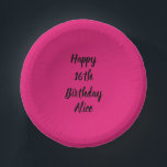 Happy 16th Birthday roze zwarte aangepaste naam me Papieren Kommen<br><div class="desc">Ontworpen met tekst sjabloon voor "Happy 16th Birthday"-bericht en naam die u kunt aanpassen! U kunt ook de achtergrondkleur wijzigen zoals u wilt.</div>