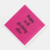 Happy 16th Birthday roze zwarte aangepaste naam me Servet (Hoek)