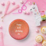 Happy 16th Birthday Salmon Oranje Pink Glitter Papieren Kommen<br><div class="desc">Ontworpen met tekst sjabloon voor het "Happy 16th Birthday"-bericht en de naam die u kunt aanpassen op de achtergrond van de glittery!</div>