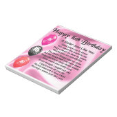 Happy 16th Birthday - zuster gedicht Notitieblok (Linkerzijde)