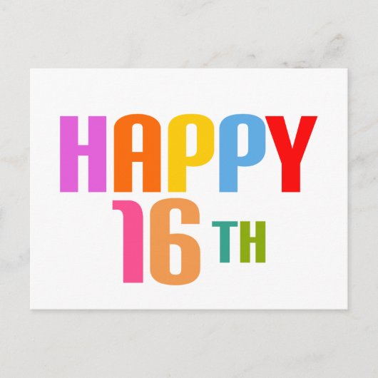 Happy 16th briefkaart (Voorkant)