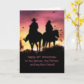 Happy 16th Jubileum Cowboy and Cowgirl Riding Kaart (Gele Bloem)