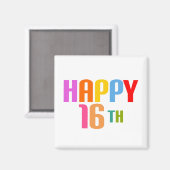 Happy 16th magneet (Voorkant / Achterkant)