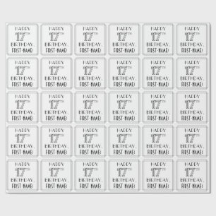 HAPPY 17th BIRTHDAY; Art Deco Style; aangepaste na Cadeaupapier