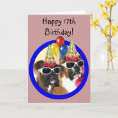 Happy 17th Birthday Boxers wenskaart Kaart (Gele Bloem)