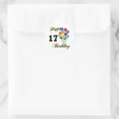 Happy 17th Birthday Design met ballonnen Ronde Sticker (Tas)