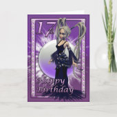 Happy 17th Birthday Gothic Doll Vrouw, Schattige Kaart (Voorkant)