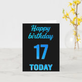 Happy 17th Birthday Great Black and blue boy Kaart (Gele Bloem)