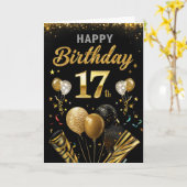 Happy 17th Birthday Kaart (Gele Bloem)