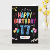 Happy 17th Birthday Kaart (Gele Bloem)