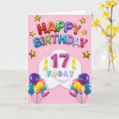 Happy 17th Birthday Kaart (Gele Bloem)