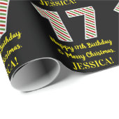 Happy 17th Birthday & Merry Kerstmis, aangepaste n Cadeaupapier (Rol Hoek)