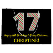 Happy 17th Birthday & Merry Kerstmis, aangepaste n Groot Cadeauzakje (Achterkant)