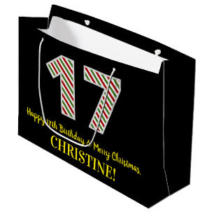 Happy 17th Birthday & Merry Kerstmis, aangepaste n Groot Cadeauzakje