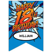 HAPPY 18 BIRTHDAY Comic Book Pop Art Vlaggetjes (Eerste vlag)