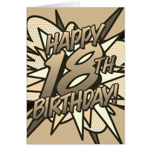 HAPPY 18E BIRTHDAY Comic Book Pop Art