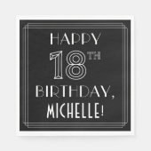 HAPPY 18th BIRTHDAY; Art Deco Style; aangepaste na Servet (Voorkant)