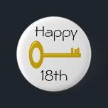 Happy 18th Birthday Badge Ronde Button 5,7 Cm<br><div class="desc">Fijne 18e verjaardag badge.</div>