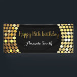 Happy 18th Birthday Banner Black and Gold Glitter<br><div class="desc">Happy 18th Birthday Banner for women or man. Black and Gold Glitter Birthday Party Banner. Gold Glitter Confetti. Black and White Stripes. Printable Digital. For further customization,  please click the "Customize it" button and use our design tool to modify this template.</div>