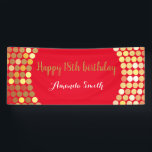 Happy 18th Birthday Banner Red Gold Glitter<br><div class="desc">Happy 18th Birthday Banner for women or man. Red and Gold Glitter Birthday Party Banner. Gold Glitter Confetti. Black and White Stripes. Printable Digital. For further customization,  please click the "Customize it" button and use our design tool to modify this template.</div>