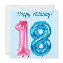 Happy 18th Birthday Blue Kaart