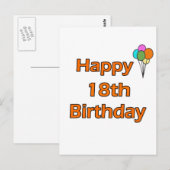 Happy 18th Birthday Briefkaart (Voorkant / Achterkant)