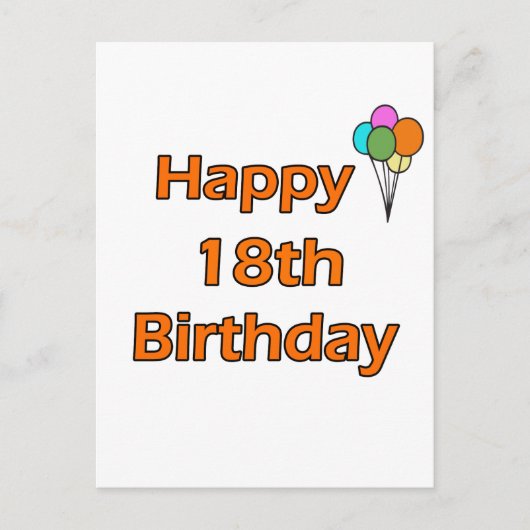 Happy 18th Birthday Briefkaart (Voorkant)