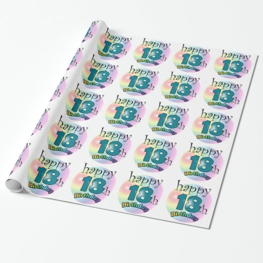 Happy 18th Birthday Cadeaupapier (Uitgerold)