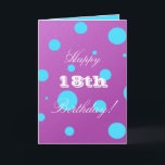 Happy 18th Birthday Card for Girl Kaart<br><div class="desc">Deze stijlvolle paarse en blauwe stemkaarten zijn perfect voor het vieren van de verjaardag van een tiener! De perfecte kaart voor elk meisje.</div>
