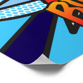 HAPPY 18th BIRTHDAY Comic Book Pop Art blue Poster (Hoek)