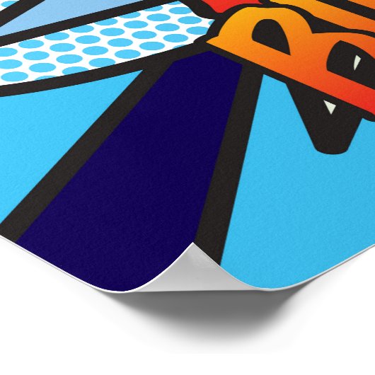 HAPPY 18th BIRTHDAY Comic Book Pop Art blue Poster (Hoek)