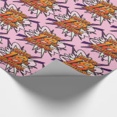 HAPPY 18th BIRTHDAY Comic Book Pop Art roze Cadeaupapier (Hoek)