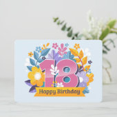 Happy 18th Birthday Feestdagenkaart (Staand voorkant)