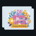 Happy 18th Birthday Feestdagenkaart<br><div class="desc">Fijne 18de verjaardag Verspreid vreugde,  deel vrolijkheid,  vrolijk alles en een gelukkig altijd! Vakantiekaarten die zijn ontworpen om het hele jaar op te ruimen.</div>