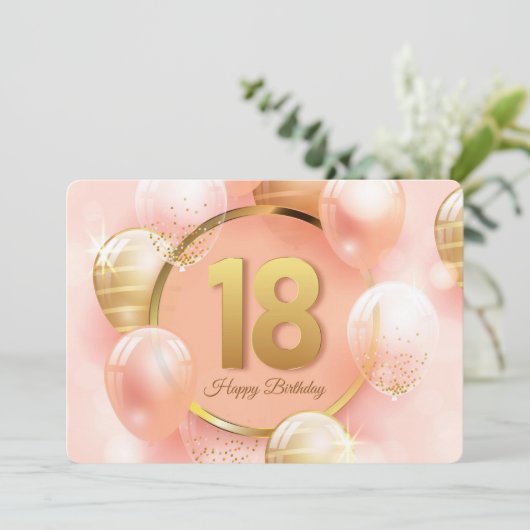 Happy 18th Birthday Feestdagenkaart (Staand voorkant)