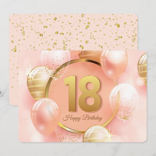 Happy 18th Birthday Feestdagenkaart (Voorkant / Achterkant)