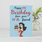 Happy 18th Birthday from Your 110 lb Friend Funny Kaart (Staand voorkant)
