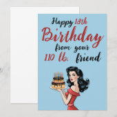 Happy 18th Birthday from Your 110 lb Friend Funny Kaart (Voorkant / Achterkant)