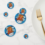 HAPPY 18th BIRTHDAY Fun Retro Comic Book Confetti<br><div class="desc">Pas met de naam van het 18e verjaardagsmeisje of jongen en creëer een uniek cadeau aan,  speciaal voor hen. Een leuke,  coole en trendy retro stripverhaal pop art-geïnspireerde verjaardagsaandenken die de wham,  zap,  pow in het verjaardagsfeest van elke superheld brengt. Ontworpen door ComicBookPop© op www.zazzle.com/comicbookpop*</div>