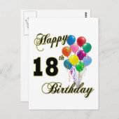 Happy 18th Birthday Gifts Briefkaart (Voorkant / Achterkant)