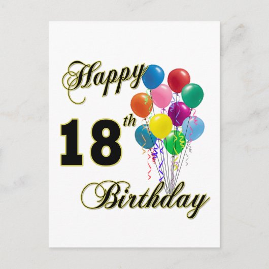 Happy 18th Birthday Gifts Briefkaart (Voorkant)
