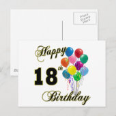 Happy 18th Birthday Gifts Briefkaart (Voorkant / Achterkant)